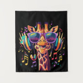 ヘッドホクールン付きカラフルパーティーキリン タペストリー (正面)