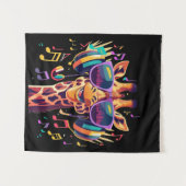 ヘッドホクールン付きカラフルパーティーキリン タペストリー (正面(横))