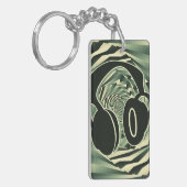 ヘッドホクールン緑2トーンスパイラル キーホルダー (正面左)