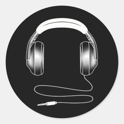 ヘッドホクールンDJミュージックアーティスト愛好家 ラウンドシール (正面)