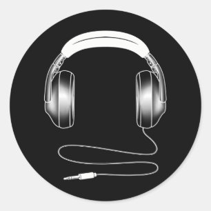 ヘッドホクールンDJミュージックアーティスト愛好家 ラウンドシール