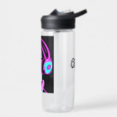 ヘッドホパーソナライズされたンで音楽を妨害する女性 ウォーターボトル (左面)