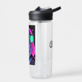 ヘッドホパーソナライズされたンティール（緑がかった色）とピンクの女性 ウォーターボトル (左面)