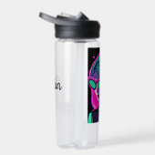 ヘッドホパーソナライズされたンティール（緑がかった色）とピンクの女性 ウォーターボトル (右面)