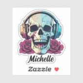 ヘッドホパーソナライズされたン防水付スカル シール (シート)