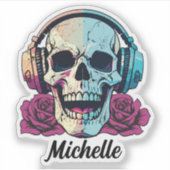 ヘッドホパーソナライズされたン防水付スカル シール (正面)