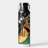 ヘッドホポップ・アートのンのアートウーマン踊り ウォーターボトル (正面)
