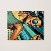 ヘッドホポップ・アートのンのアートウーマン踊り ジグソーパズル (横)