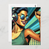ヘッドホポップ・アートのンのアートウーマン踊り ポストカード (正面/裏面)