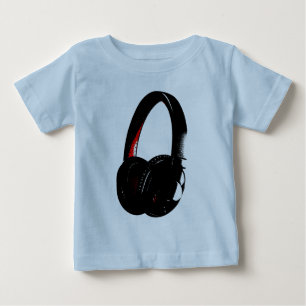 ヘッドホポップ・アートのンのアートヘッドフォン ベビーTシャツ