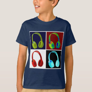 ヘッドホポップ・アートのンズアーツネイビーカラーTシャツ Tシャツ