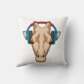 ヘッドホンで音楽を楽しむ クッション (裏面)