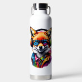 ヘッドホンと眼鏡を掛けた狐 ウォーターボトル (正面)