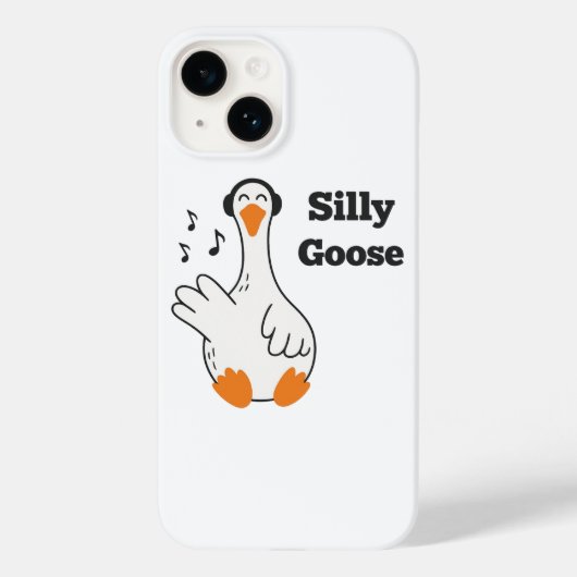 ヘッドホンを付けたお馬鹿なガチョウ – かわいい面白いガチョウ Case-Mate iPhoneケース (裏面)