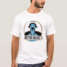 ヘッドホンを付けた鳩のイラスト メトロビーツ Tシャツ