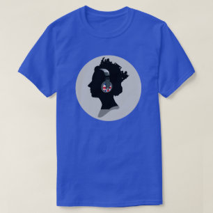 ヘッドホン付きイギリス女王デザイン Tシャツ
