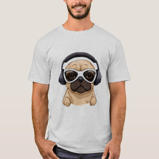 ヘッドホン付き犬.JPG Tシャツ