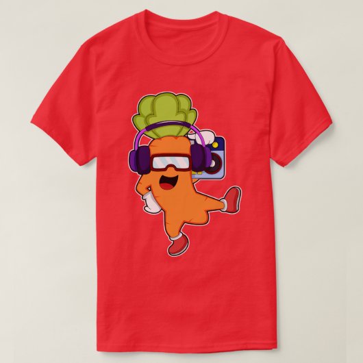 ヘッドホン付き音楽の回転 Tシャツ (デザイン正面)