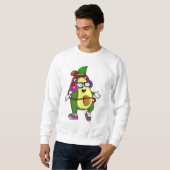 ヘッドホン付き音楽アボカド スウェットシャツ (正面フル)