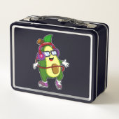 ヘッドホン付き音楽アボカド メタルランチボックス (裏面)