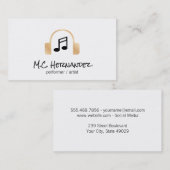 ヘッドホン | ミュージカル注記 名刺 (正面/裏面)