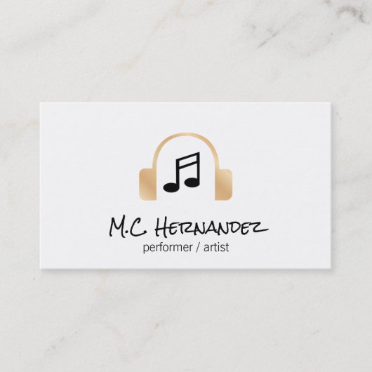 ヘッドホン | ミュージカル注記 名刺 (正面)
