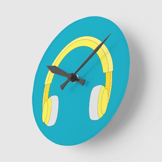 ヘッドホン ラウンド壁時計 (傾斜)