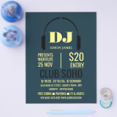 ヘッドホン ロゴ、DJ、クラブ イベント 広告 フライヤー (シングル)