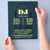 ヘッドホン ロゴ、DJ、クラブ イベント 広告 フライヤー (手)