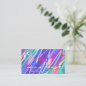 ヘッドホン | 液体カラフル背景 名刺 (スタンド正面)