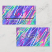 ヘッドホン | 液体カラフル背景 名刺 (正面/裏面)