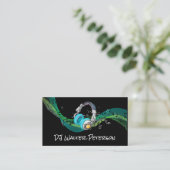 ヘッドホン | 音符の背景 名刺 (スタンド正面)