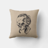 ヘッドホーンが付いているスカル クッション (裏面)