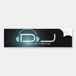 ヘッドホーンが付いている上品なDJのバンパーステッカー バンパーステッカー