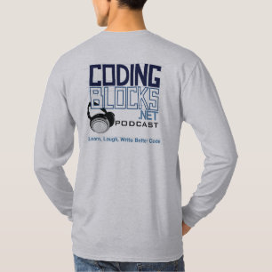 ヘッドホーンによってブロックのポッドキャストのマスコットをコードす Tシャツ