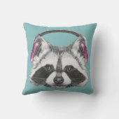 ヘッドホーンのアライグマ クッション (裏面)