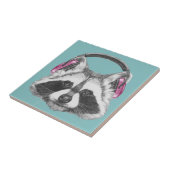 ヘッドホーンのアライグマ タイル (側面)