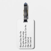 ヘッドホーンのゴシック様式芸術のタコのスカルDJ ラゲッジタグ (裏面縦)