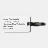 ヘッドホーンのゴシック様式芸術のタコのスカルDJ ラゲッジタグ (裏面横)