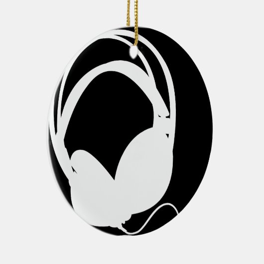 ヘッドホーンのシルエットのオーナメント セラミックオーナメント (右)