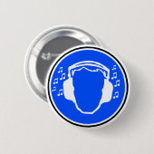 ヘッドホーンのバッジ 缶バッジ (正面&裏面)