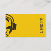 ヘッドホーンのロゴの専門の明白な黄色DJ 名刺 (正面)