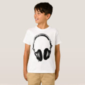 ヘッドホーンの落書きのステンシルスタイルのTシャツ Tシャツ (正面フル)