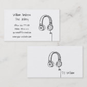 ヘッドホーンの落書きDJのディスクジョッキー 名刺 (正面/裏面)