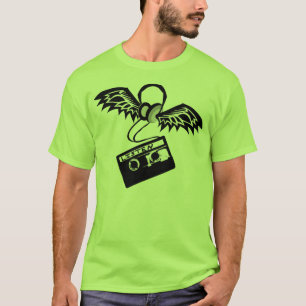 ヘッドホーン、翼、及びカセットテープ Tシャツ