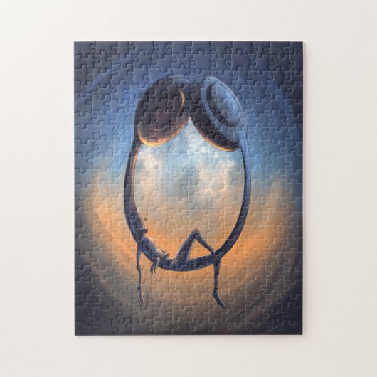 ヘッドホ聞ンからのロボットの音楽 ジグソーパズル (縦)