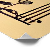 ヘッドホ聞ンポスターで音楽を聴く女性 ポスター (角)