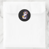 ヘッドホ遊ンを使ったパンダのビデオゲーム ラウンドシール (バッグ)