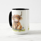 ヘッドライトのハイランド牛 マグカップ (正面左)