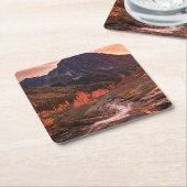 ヘッドライトの洗面器の10月ライト スクエアペーパーコースター (アングル)